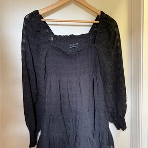 Chic Black Textured Blouse